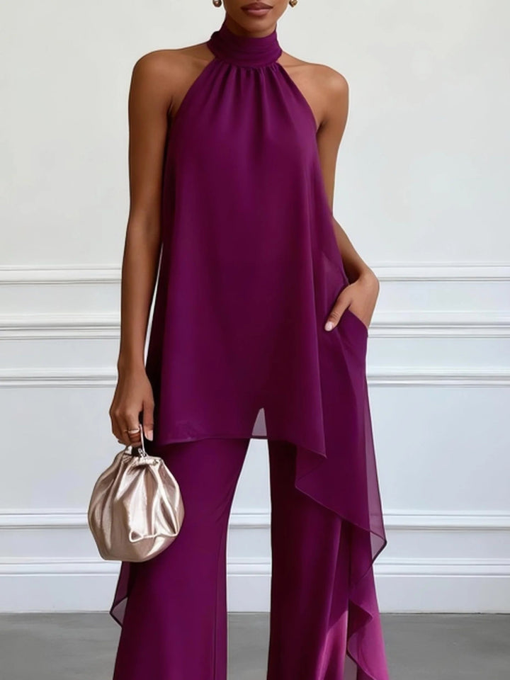 Orlise – Haut à bretelles en tissu tailleur