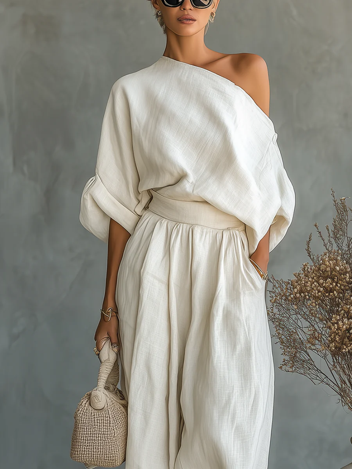 Nimara – à épaules dénudées, ensemble blouse et pantalon