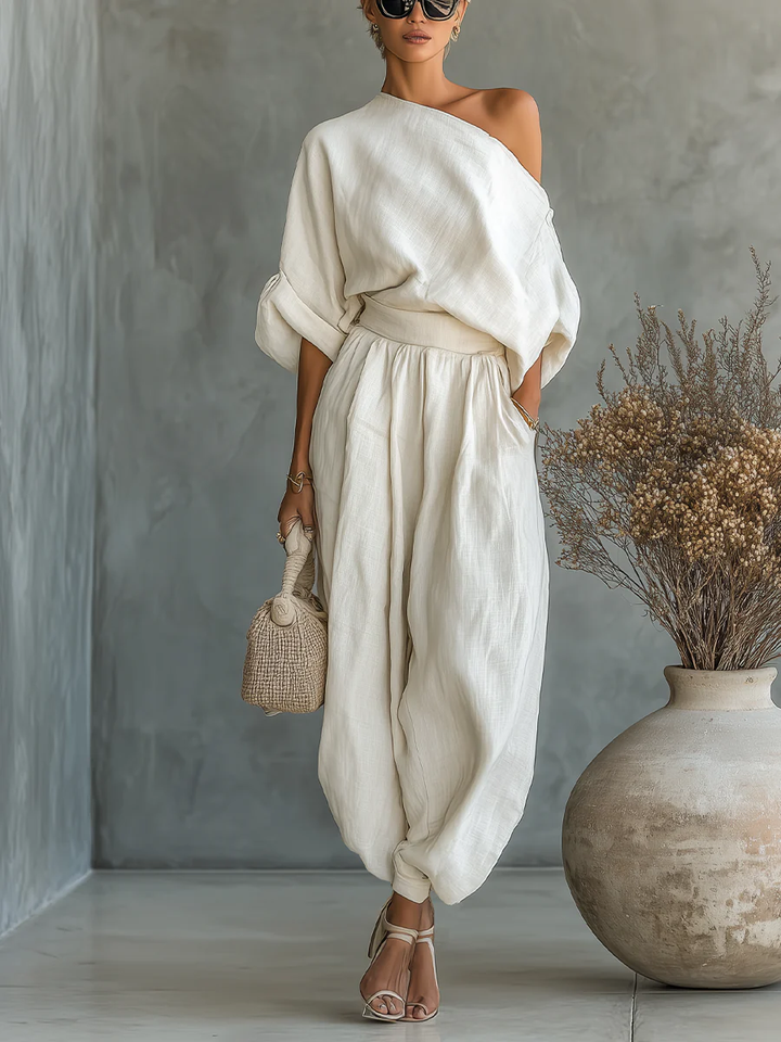 Nimara – à épaules dénudées, ensemble blouse et pantalon