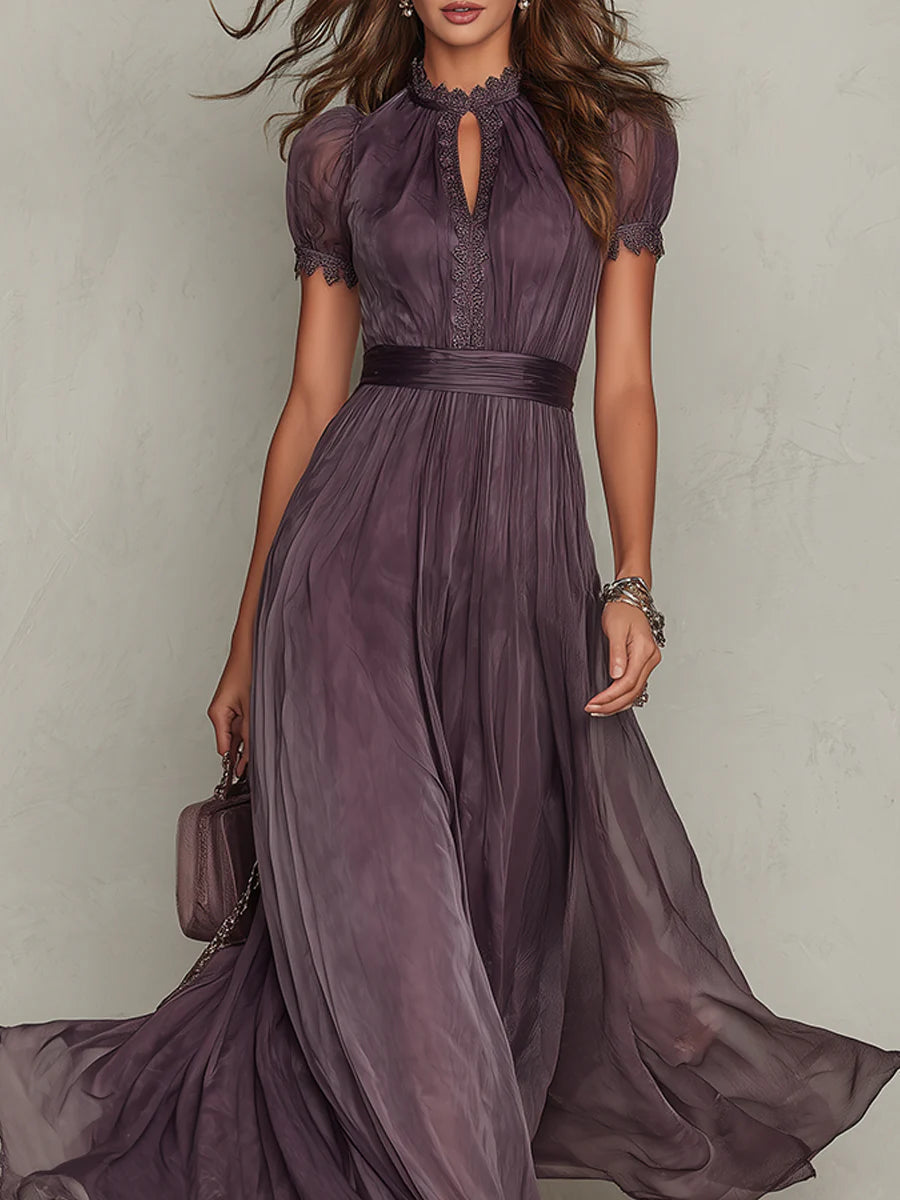 Mireva – décolleté goutte d’eau, robe en chiffon