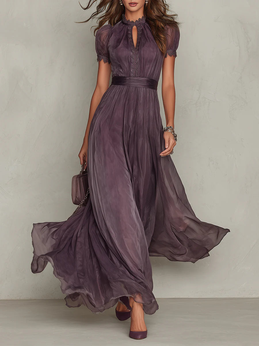 Mireva – décolleté goutte d’eau, robe en chiffon