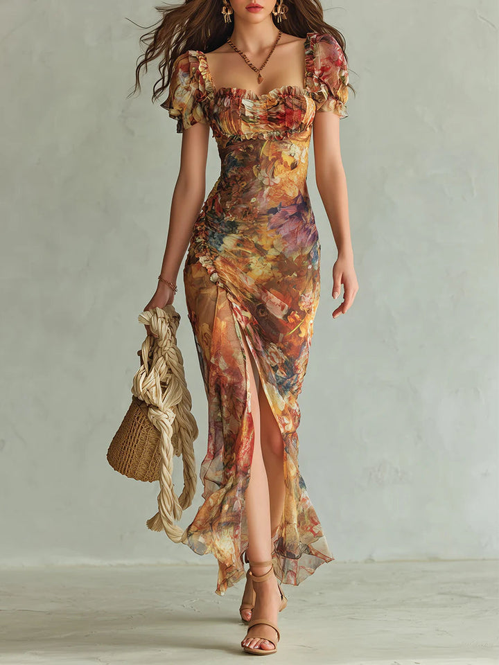 Selira – robe en mousseline à taille froncée