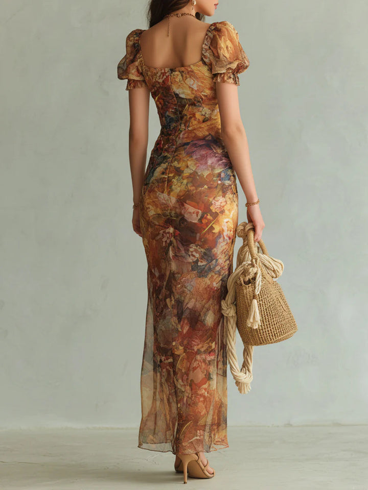 Selira – robe en mousseline à taille froncée