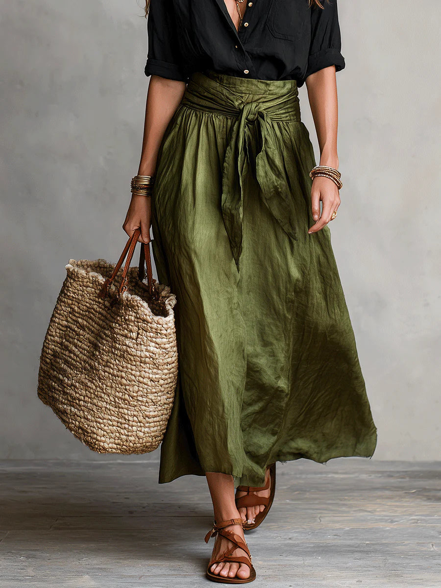 Arlise – Ensemble midi à taille haute avec ceinture