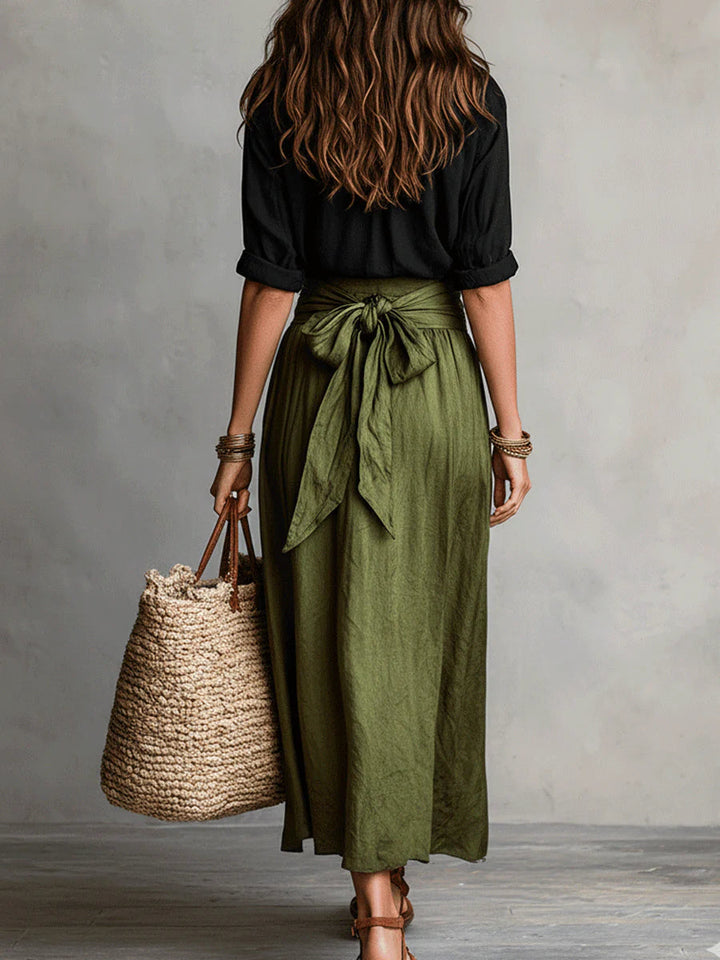 Arlise – Ensemble midi à taille haute avec ceinture