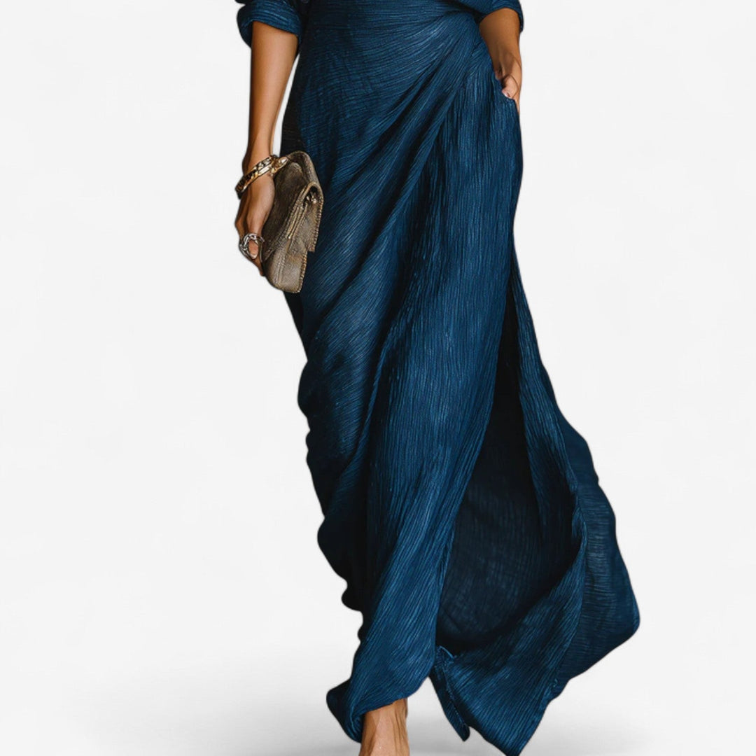 Zalyn – Robe effet denim à devant portefeuille
