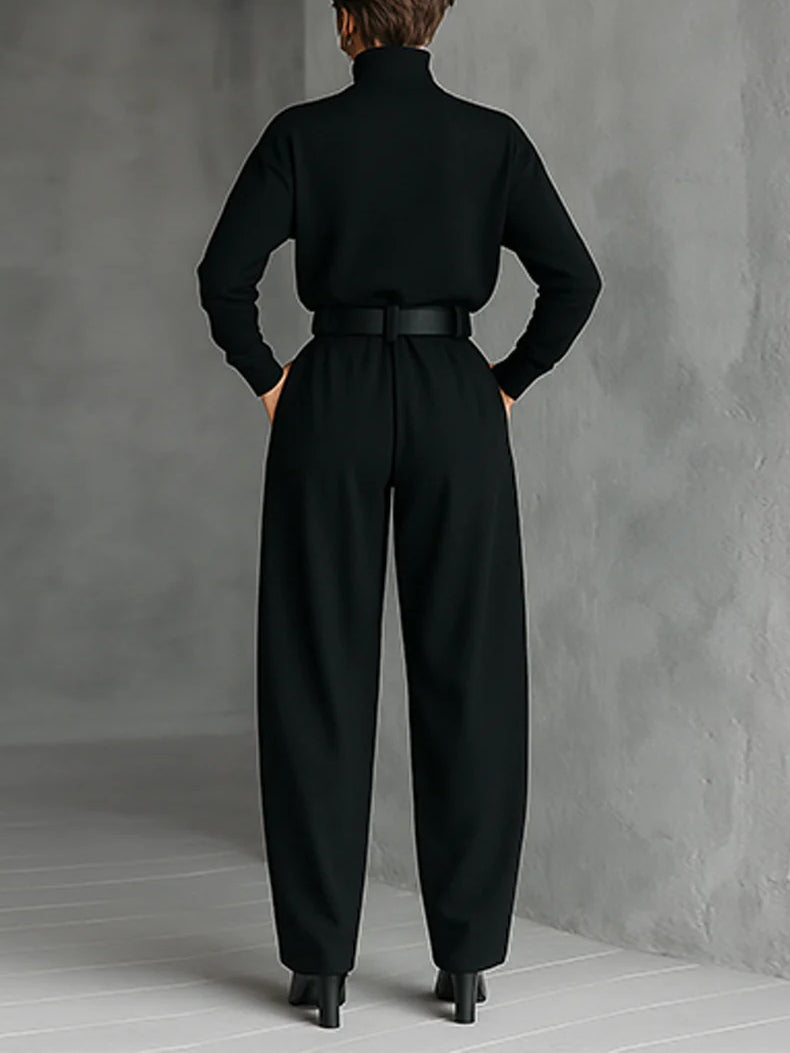 Avenya – Ensemble haut à col roulé ajusté et pantalon