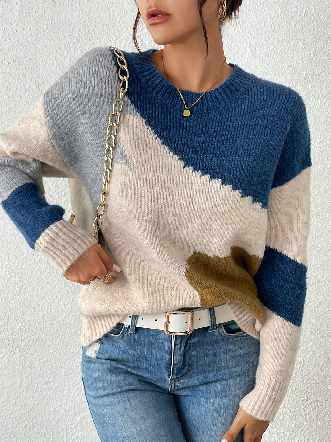 Luniva – pull en tricot à blocs de couleurs