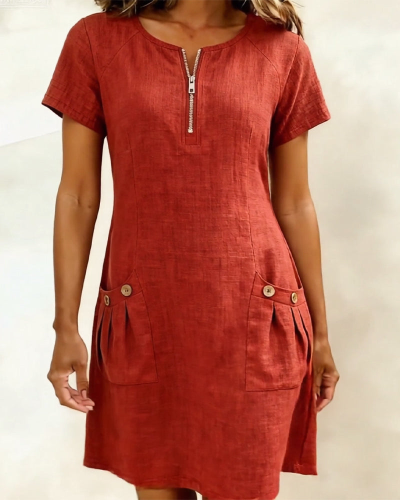 Velira – robe midi boutonnée en mélange de coton