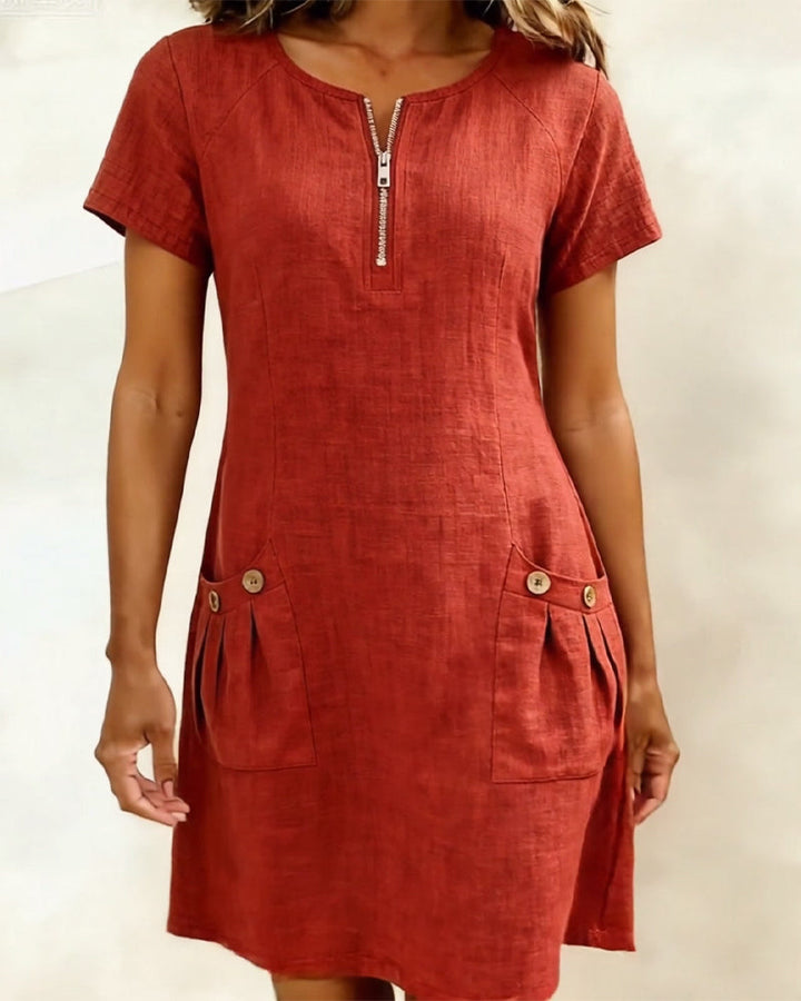 Velira – robe midi boutonnée en mélange de coton