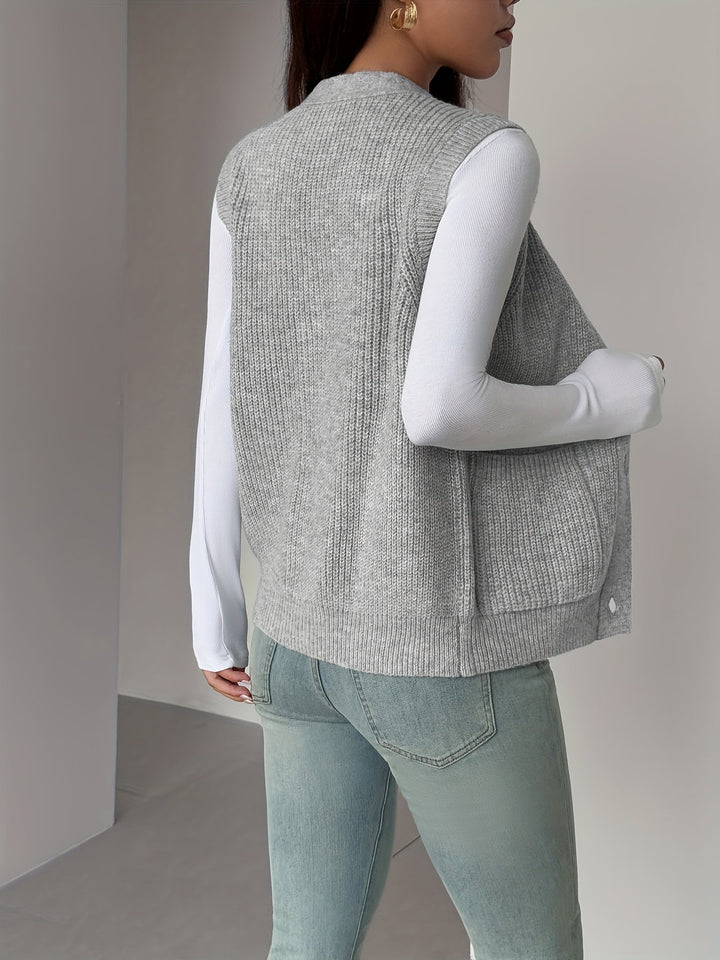 Vesara – gilet à col V en tricot