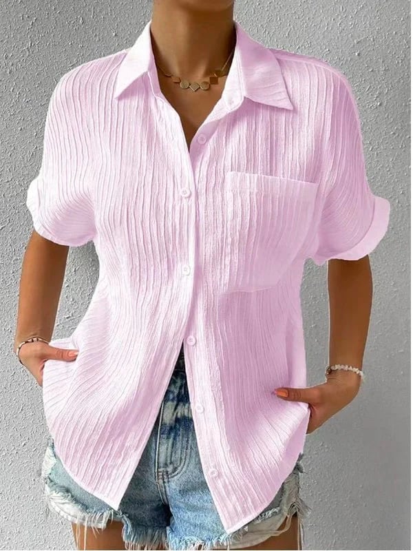 Navira – À col chemise en coton mélangé, blouse