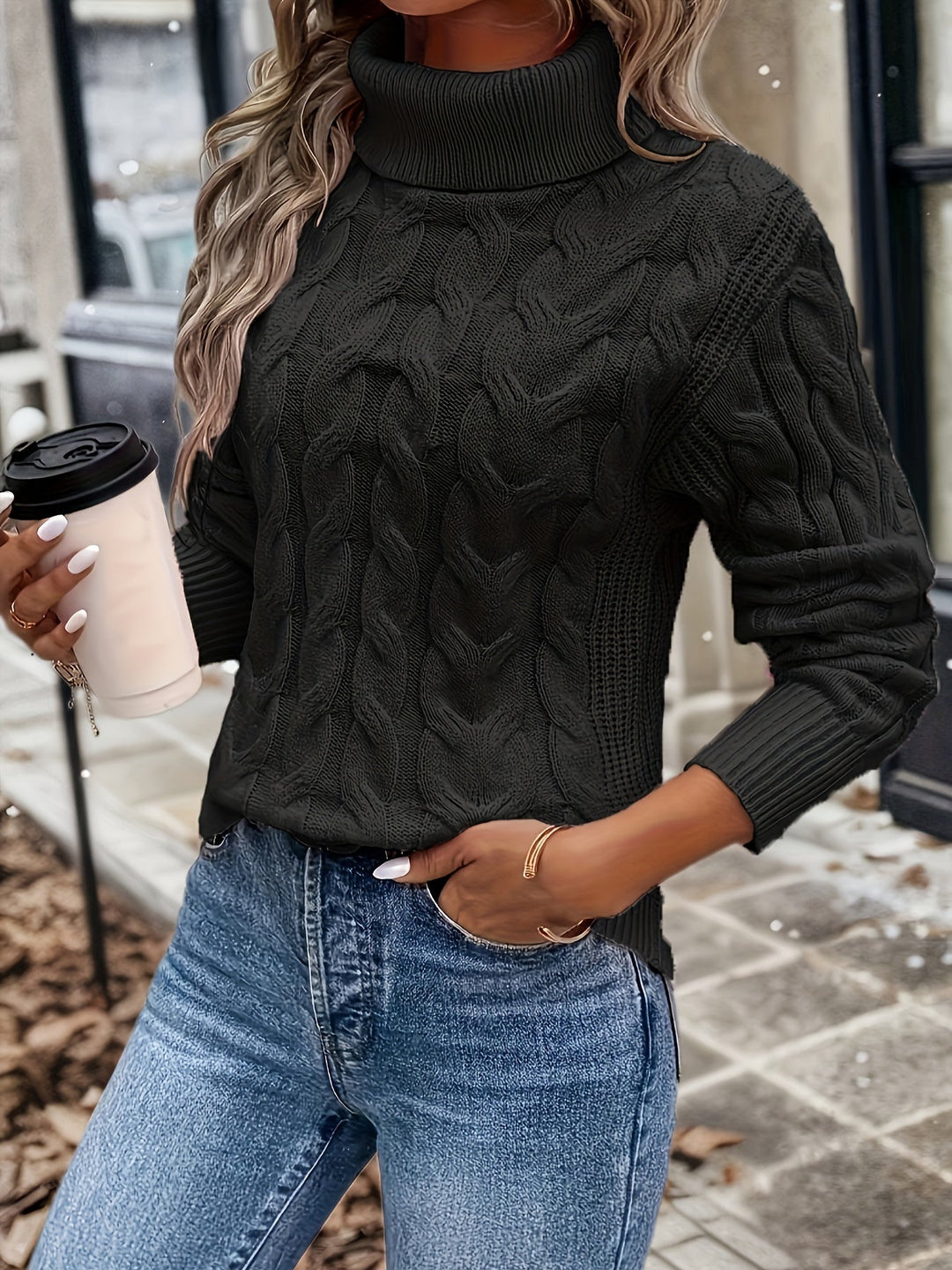 Tavina – Pull en maille à col montant