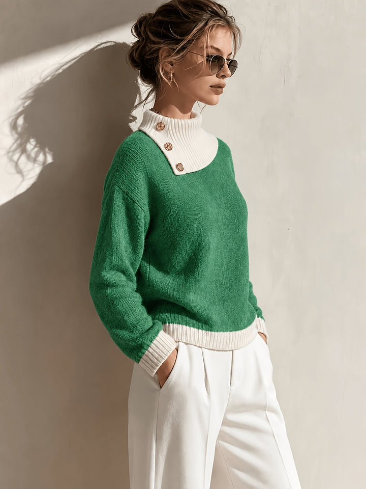 Calira – Pull en tricot à col asymétrique