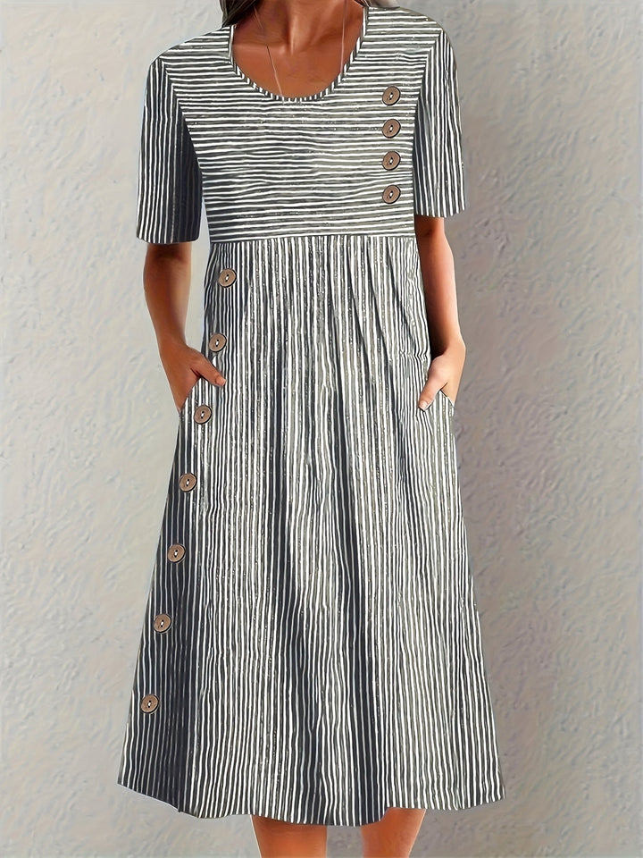 Mevara – robe d'été tissée rayée