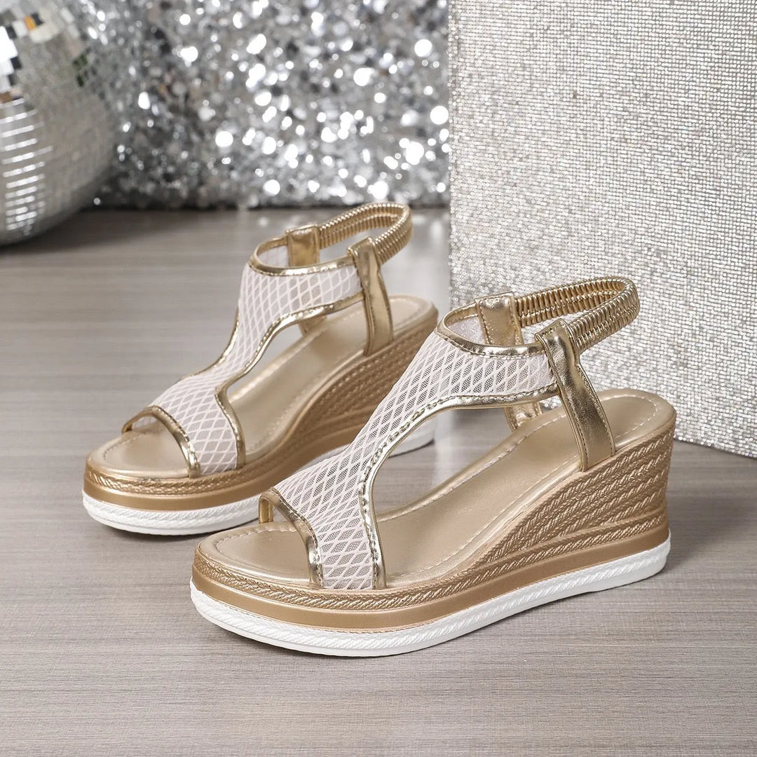 Selora – Bride réglable, talon compensé, sandales