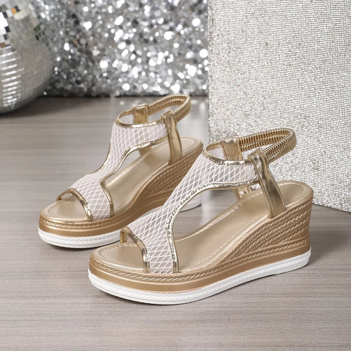 Selora – Bride réglable, talon compensé, sandales