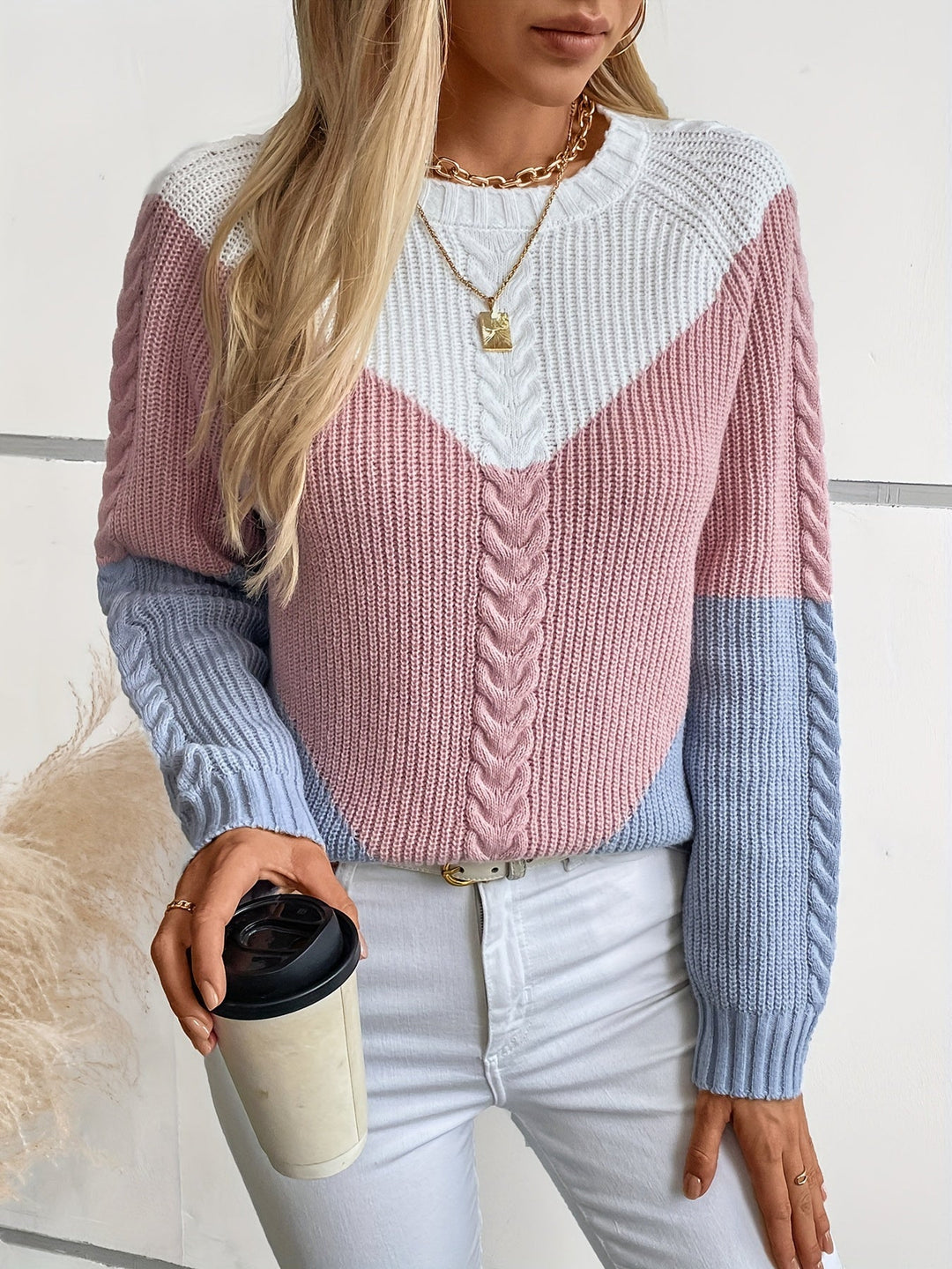 Kevara – Pull en maille à blocs de couleur