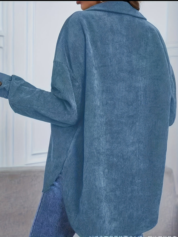 Novira – Chemise en velours côtelé à col Henley