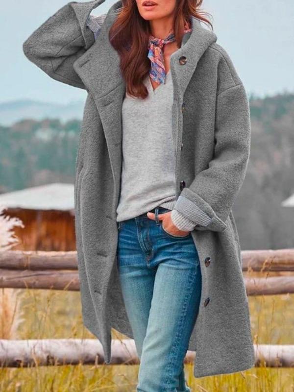 Mireva – Long, coupe slim – tissé – manteau