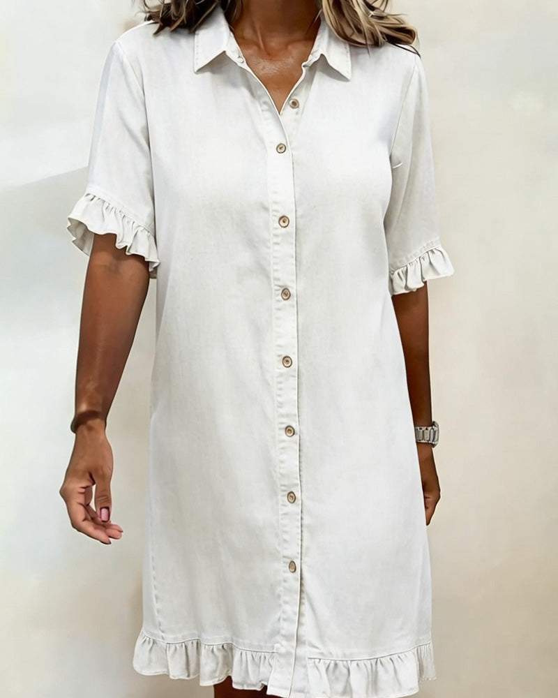 Kiraya – Robe en jean à manches volantées