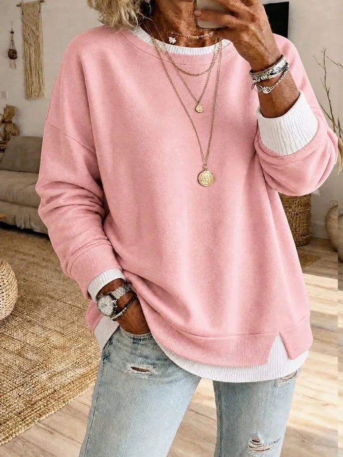 Vesara – À blocs de couleur en coton, sweat-shirt