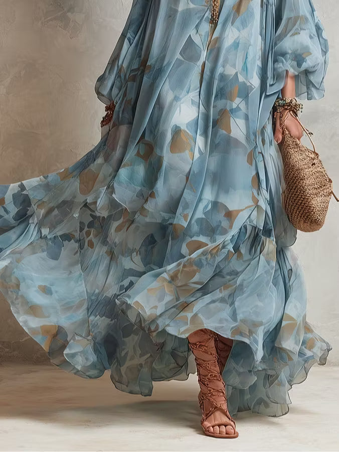 Avyra – Robe longue maxi en soie mélangée