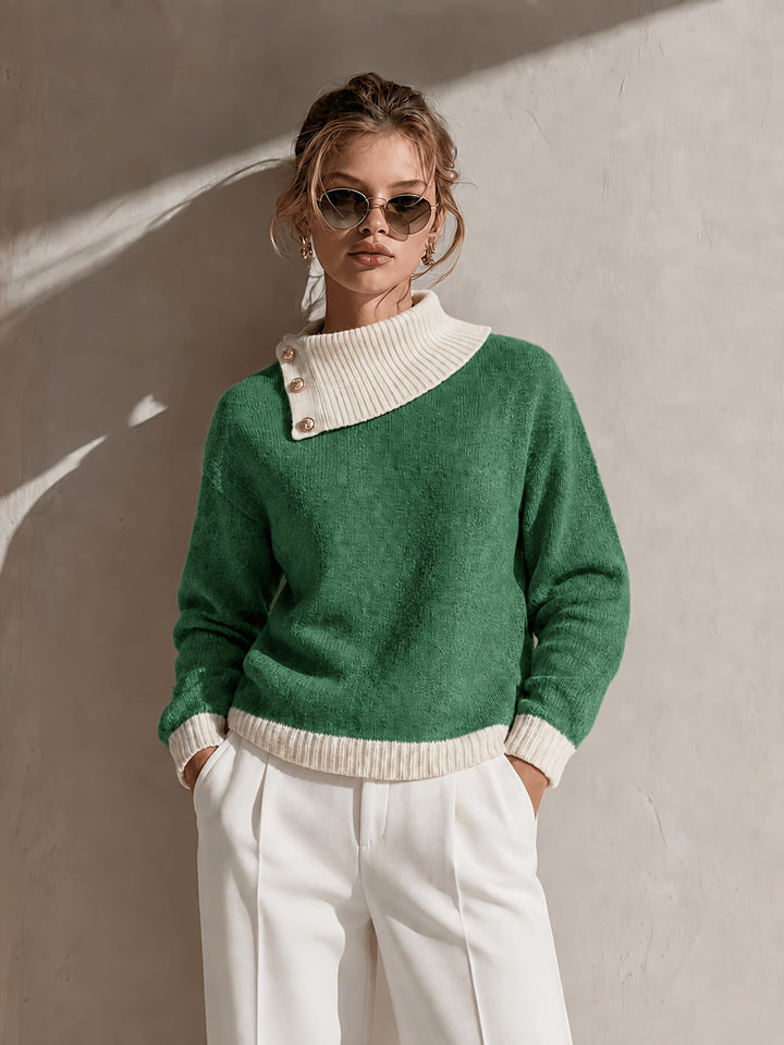 Calira – Pull en tricot à col asymétrique