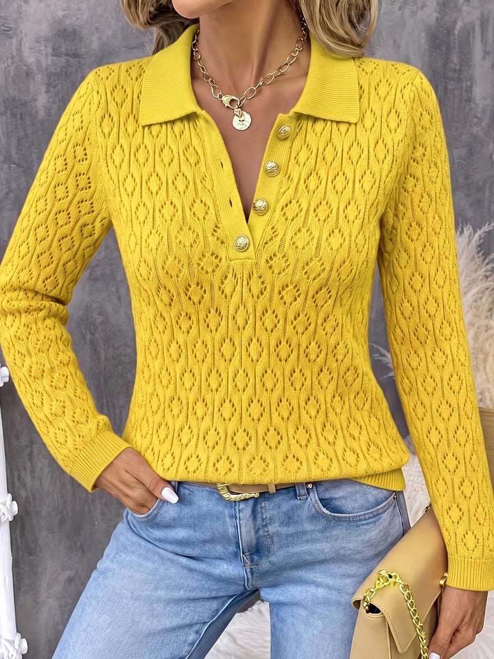 Avenya – pull polo en maille aérée