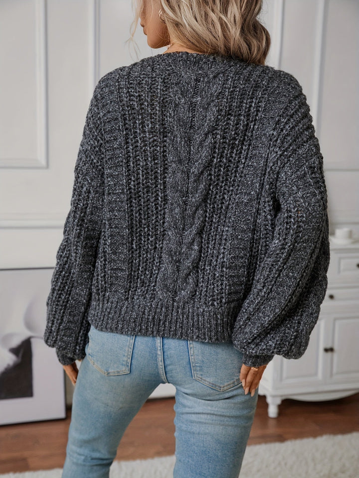 Nalise – pull en maille torsadée à manches lanternes