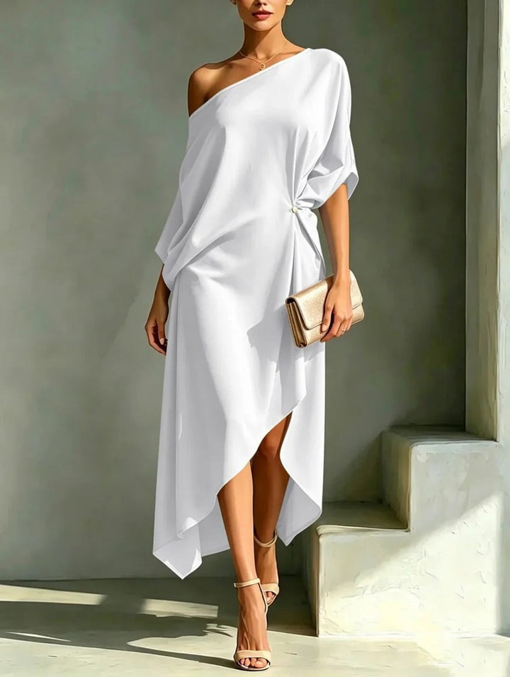 Elyra – Asymétrique à une épaule en mélange de coton, robe