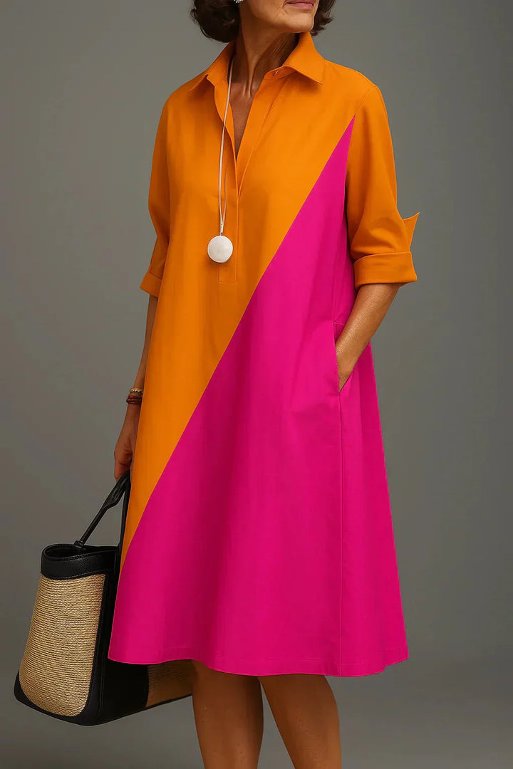 Vaelia – Robe midi drapée en tissu