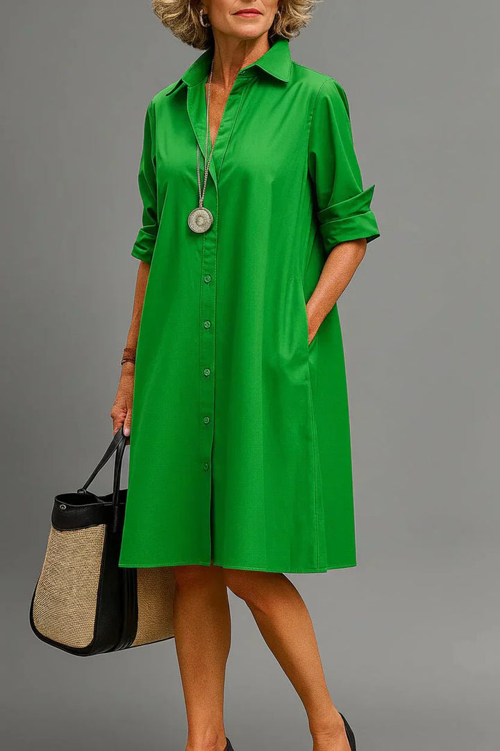 Vaelia – Robe midi drapée en tissu