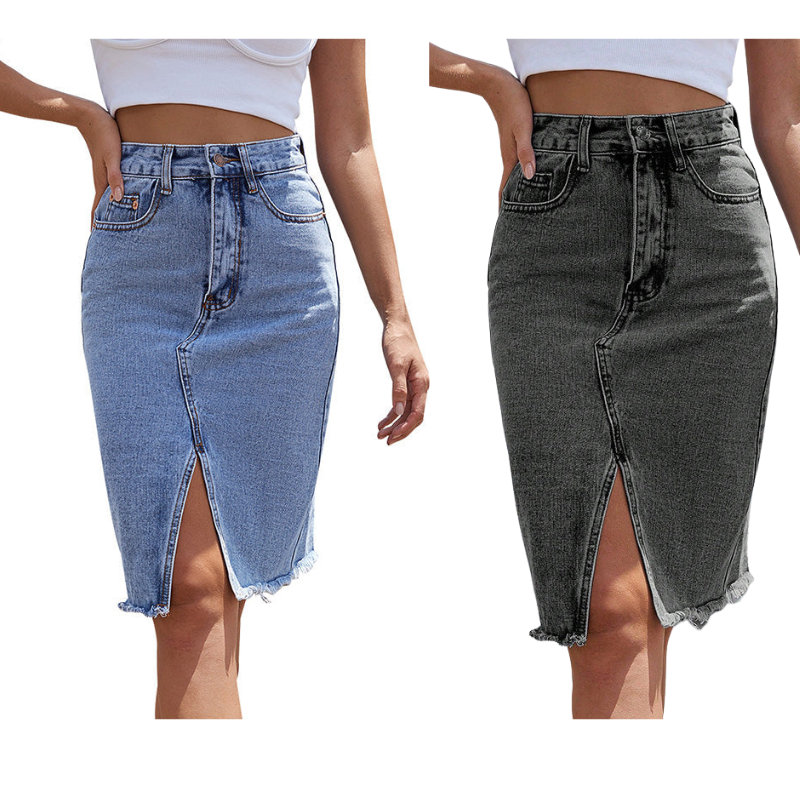 Tivara – jupe en jean à fente devant