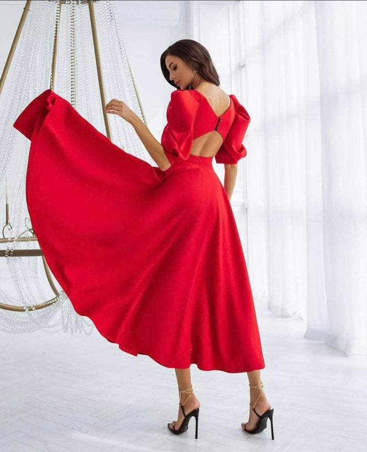 Alenya – Robe midi tissée cintrée à la taille
