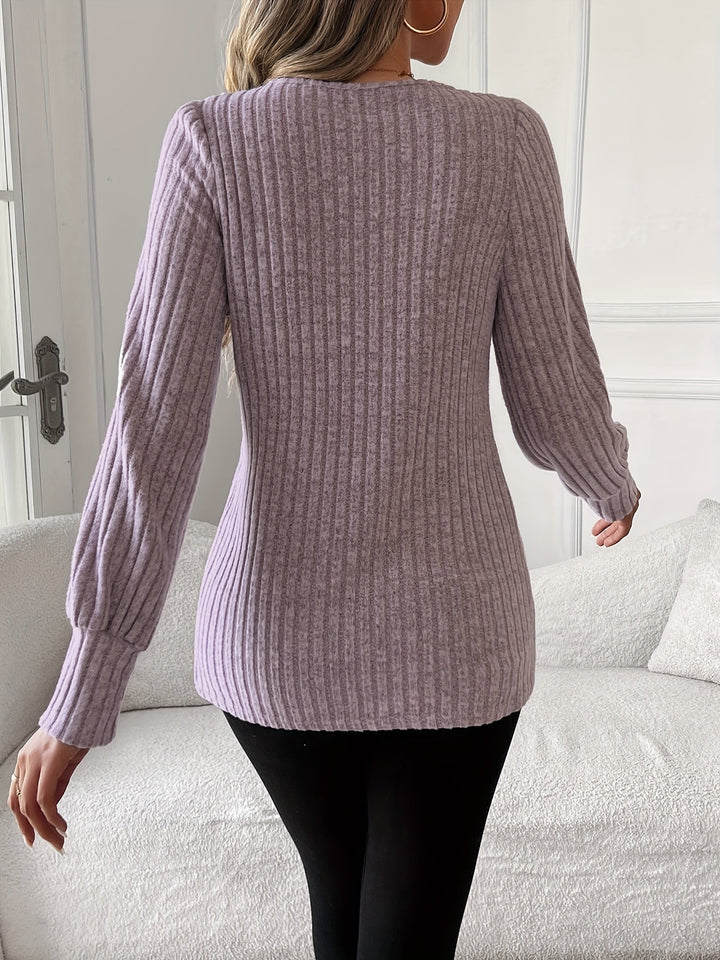 Nivara – à col rond avec dentelle, en tricot, t-shirt