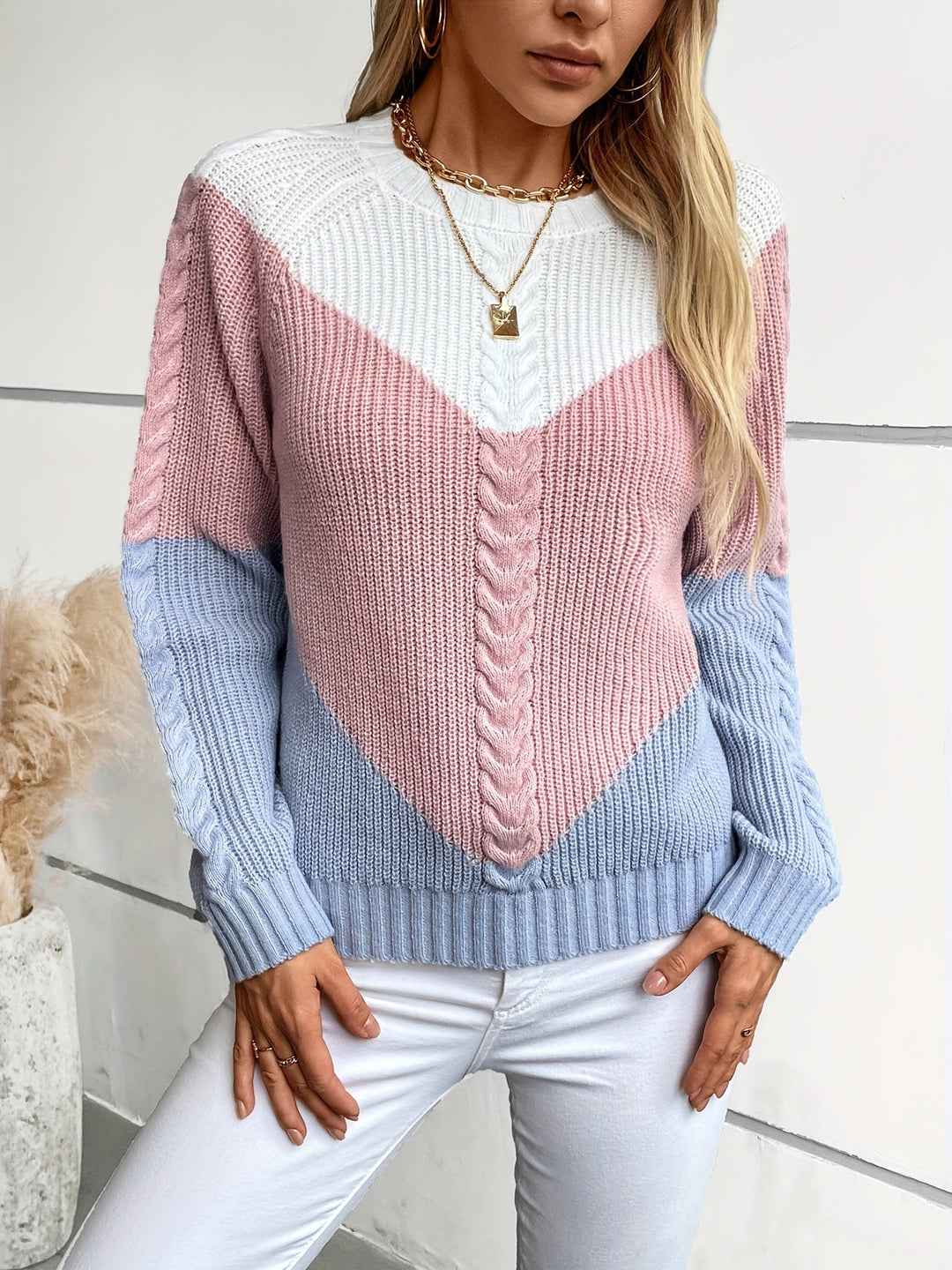 Kevara – Pull en maille à blocs de couleur