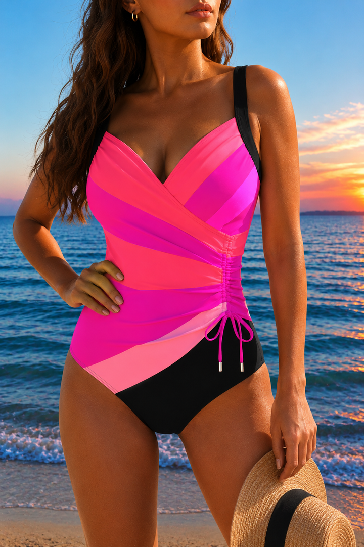 Nalori – maillot de bain imprimé, drapé sur le devant