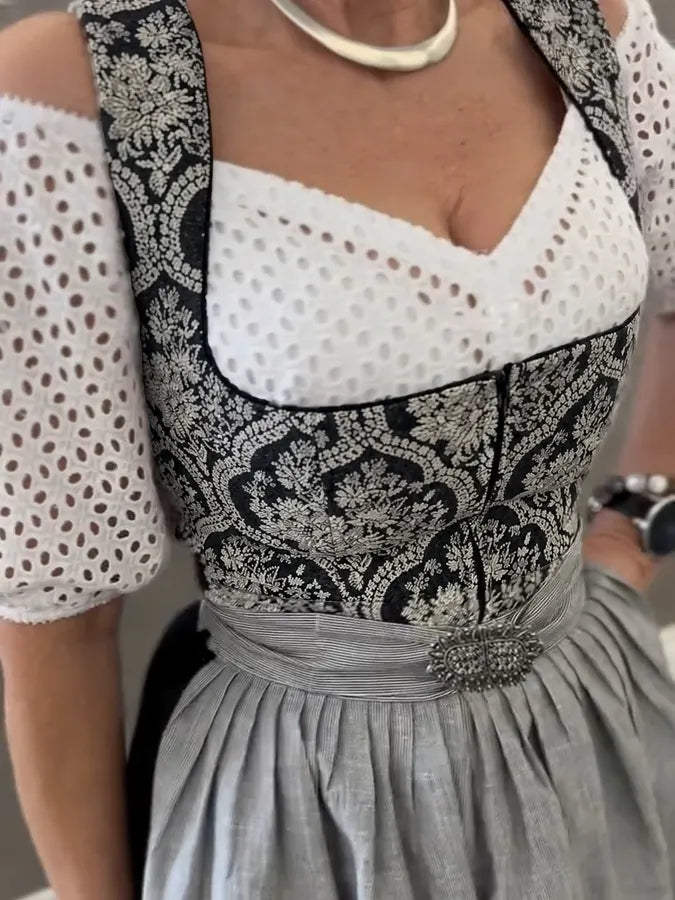 Nivara – Robe en jacquard à lacets