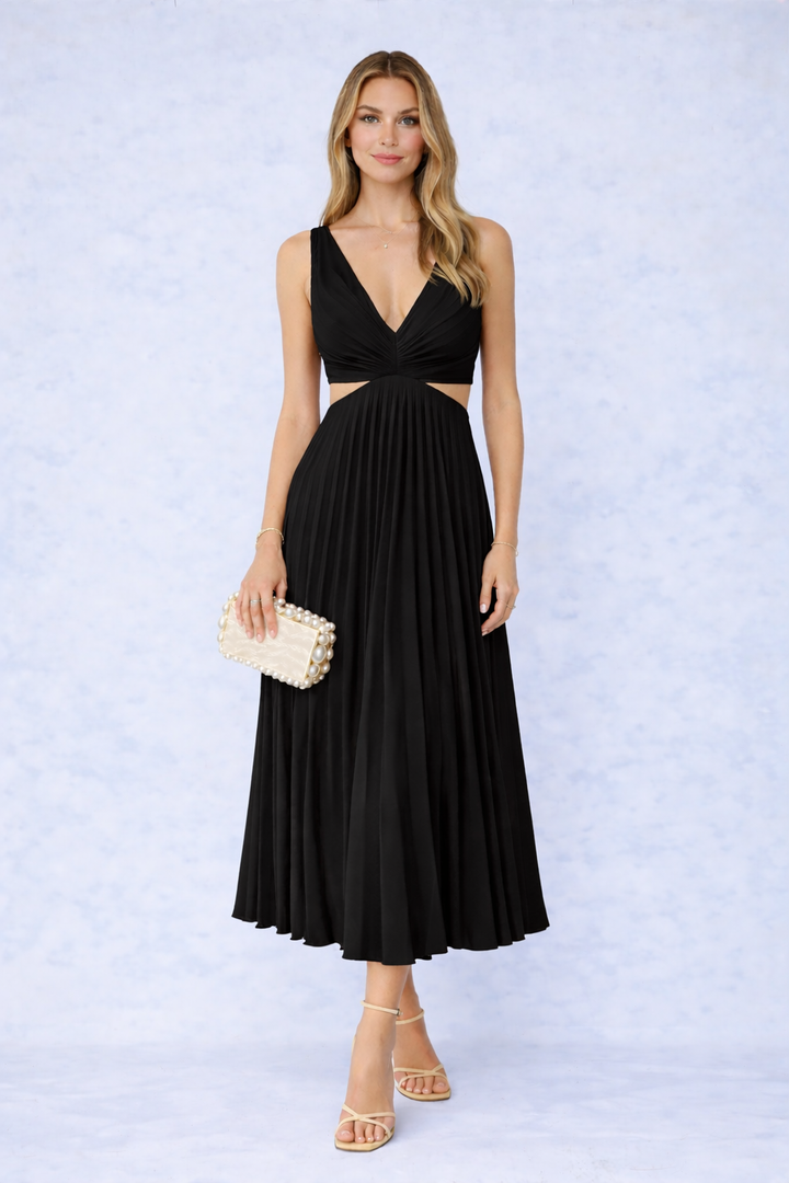Virela – robe maxi en tissu drapé