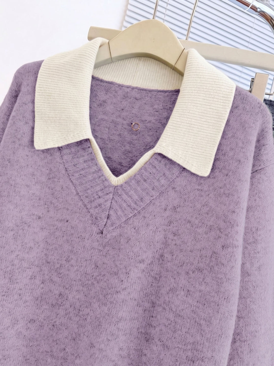 Cirelle – Col contrasté à double épaisseur en tricot, pull
