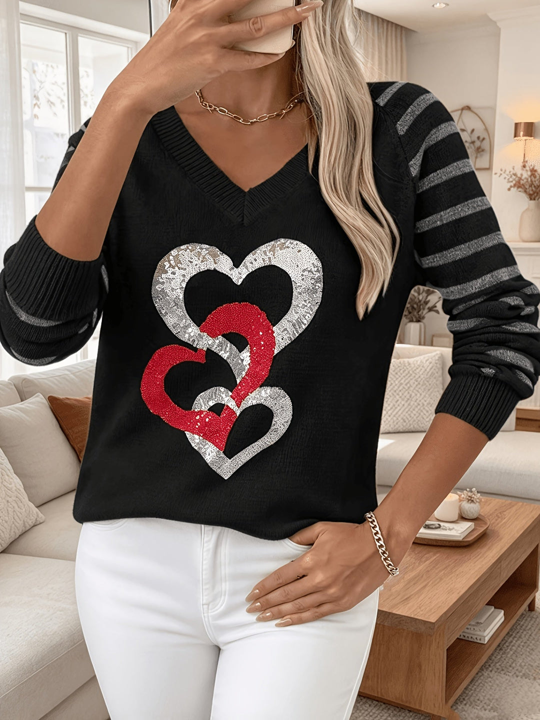 Velara – Pull en maille à sequins
