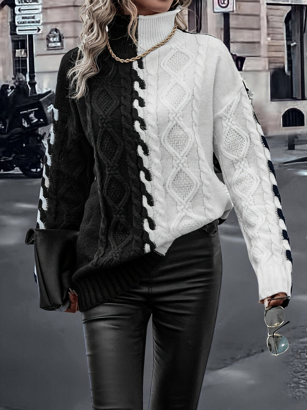 Vesina – pull en maille à col montant