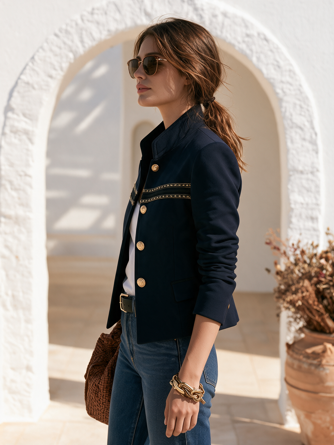 Nivara – Col montant en tissu, veste