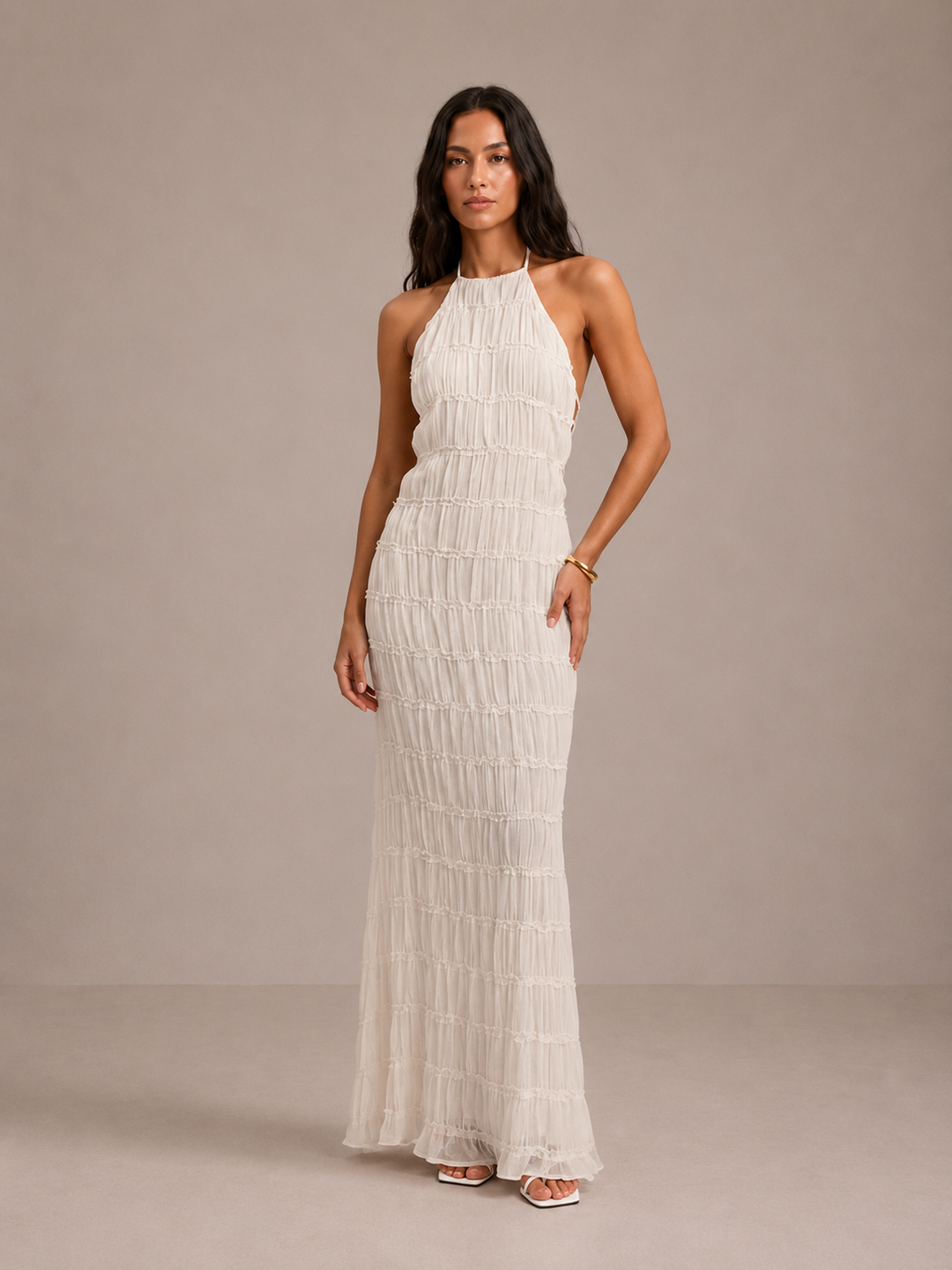 Ivessa – Robe à volants en mélange de coton