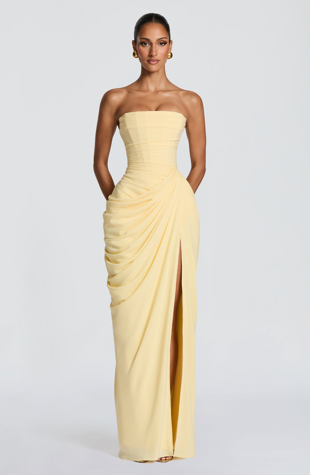 Nelara – robe en chiffon à dos corseté