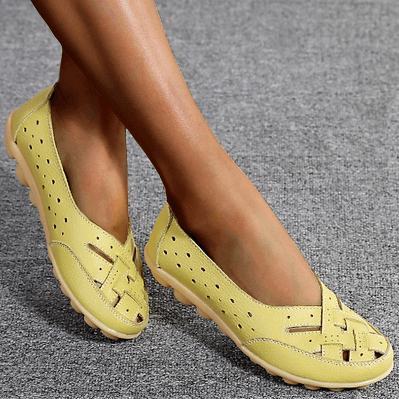 Nevara – Mocassins en cuir à semelle à coussin de gel