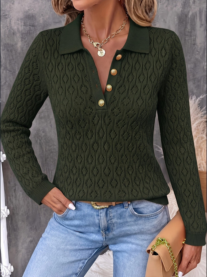 Avenya – pull polo en maille aérée