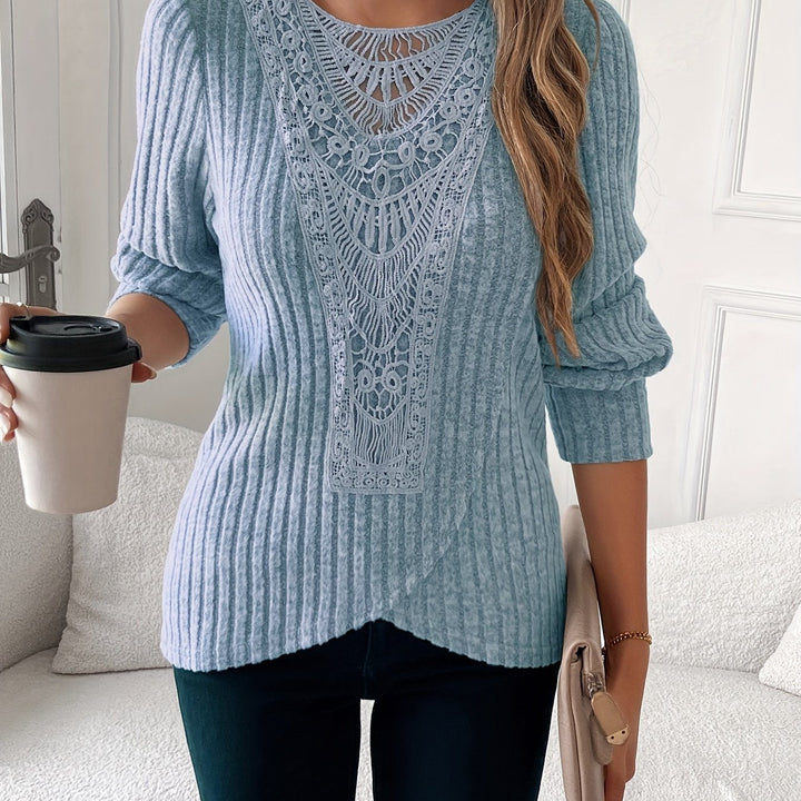 Nivara – à col rond avec dentelle, en tricot, t-shirt