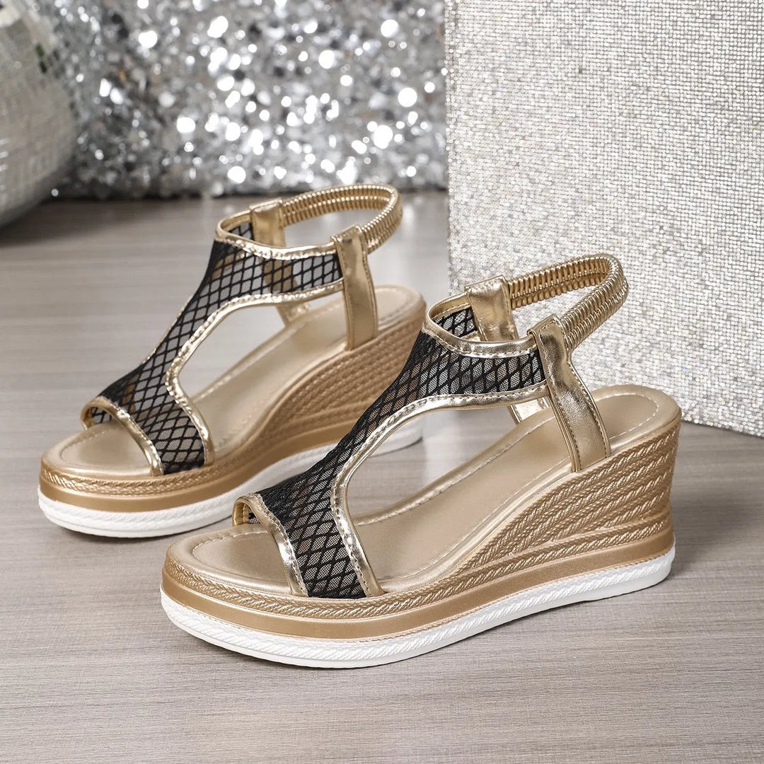 Selora – Bride réglable, talon compensé, sandales